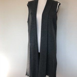 St Tropez long Grey 50% Merino Wool Duster Vest